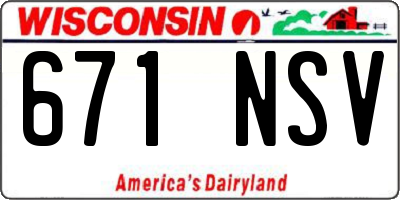 WI license plate 671NSV
