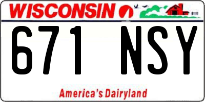 WI license plate 671NSY