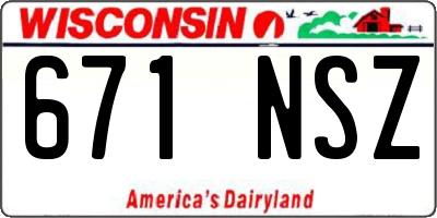 WI license plate 671NSZ