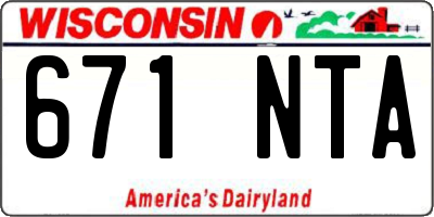WI license plate 671NTA