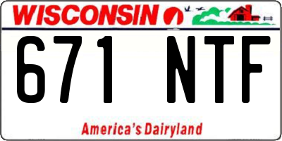 WI license plate 671NTF