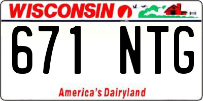 WI license plate 671NTG