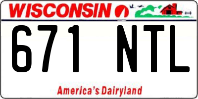 WI license plate 671NTL