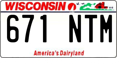 WI license plate 671NTM