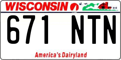 WI license plate 671NTN