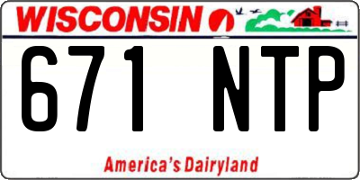 WI license plate 671NTP