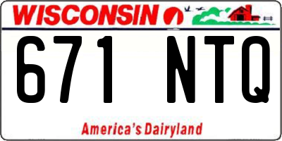 WI license plate 671NTQ