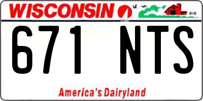 WI license plate 671NTS