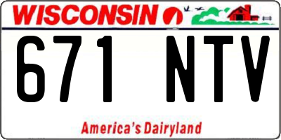 WI license plate 671NTV