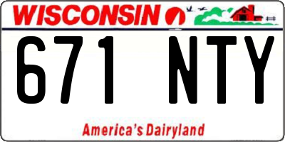 WI license plate 671NTY