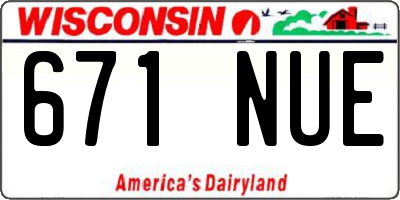 WI license plate 671NUE