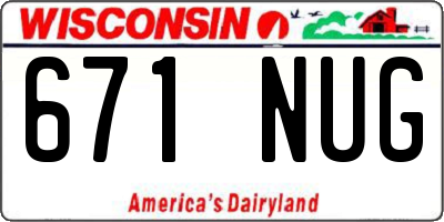 WI license plate 671NUG