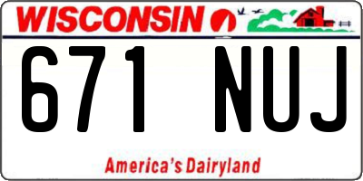 WI license plate 671NUJ