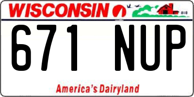 WI license plate 671NUP