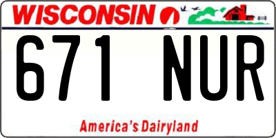 WI license plate 671NUR