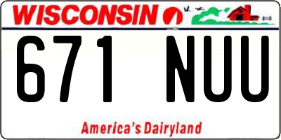WI license plate 671NUU