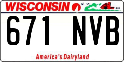 WI license plate 671NVB