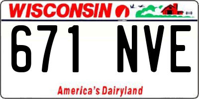 WI license plate 671NVE