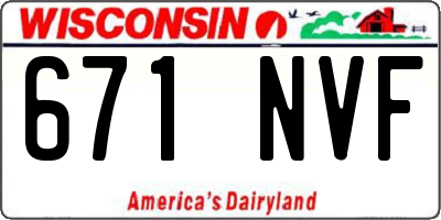 WI license plate 671NVF