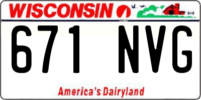 WI license plate 671NVG