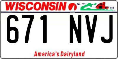 WI license plate 671NVJ