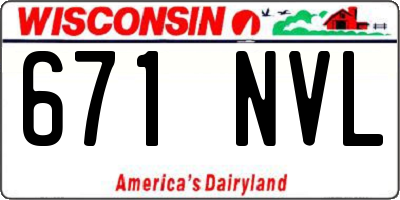 WI license plate 671NVL