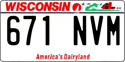 WI license plate 671NVM