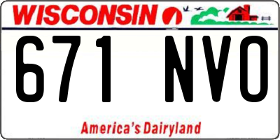 WI license plate 671NVO