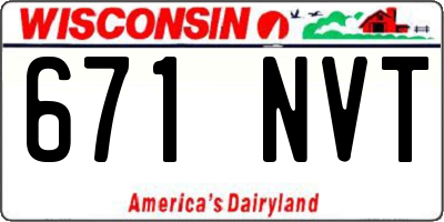 WI license plate 671NVT
