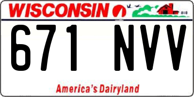 WI license plate 671NVV