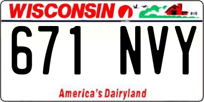 WI license plate 671NVY