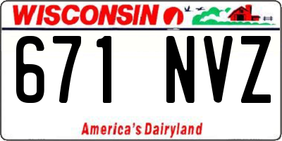 WI license plate 671NVZ