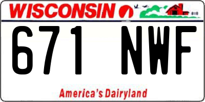 WI license plate 671NWF