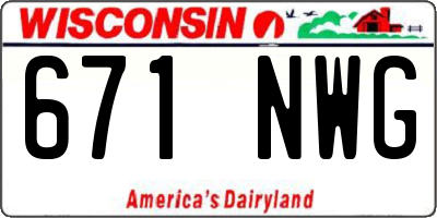 WI license plate 671NWG