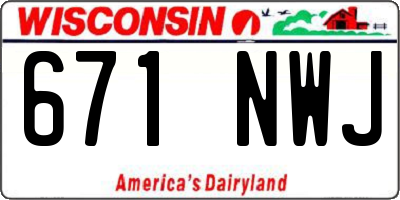 WI license plate 671NWJ