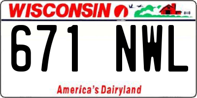 WI license plate 671NWL