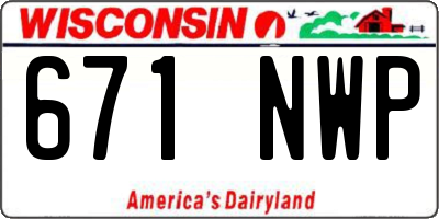 WI license plate 671NWP