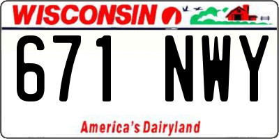 WI license plate 671NWY