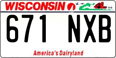 WI license plate 671NXB