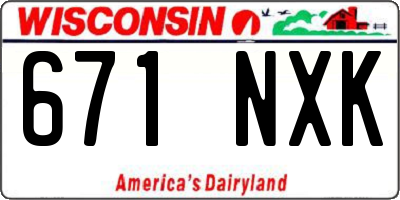 WI license plate 671NXK