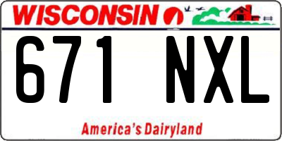 WI license plate 671NXL