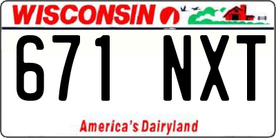 WI license plate 671NXT