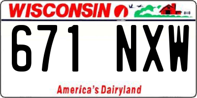WI license plate 671NXW
