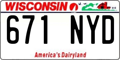WI license plate 671NYD