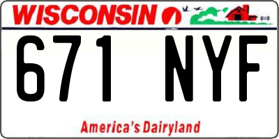 WI license plate 671NYF