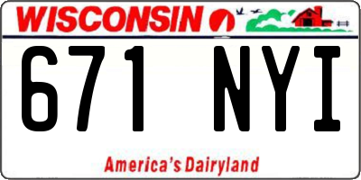 WI license plate 671NYI