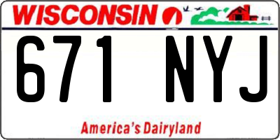 WI license plate 671NYJ