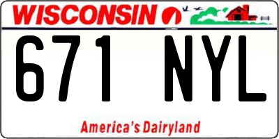 WI license plate 671NYL