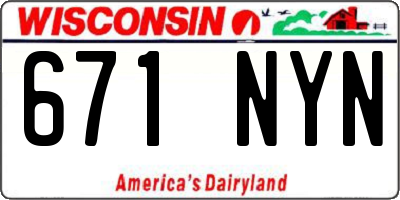 WI license plate 671NYN