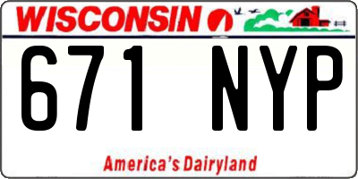 WI license plate 671NYP